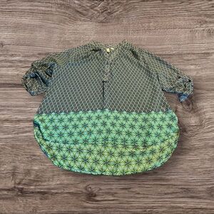 Tacera Women’s Sheer Boho Print Tunic Top High Low Plus Size 2X